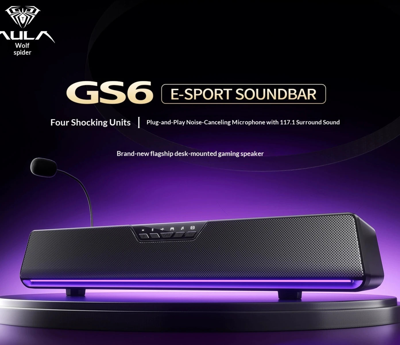 AULA GS6Pro Wired & Bluetooth Gaming Speaker - PlusGamer