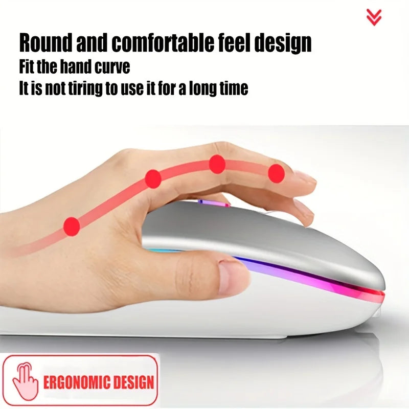Dual-Mode Quiet Rechargeable Wireless Mouse - PlusGamer