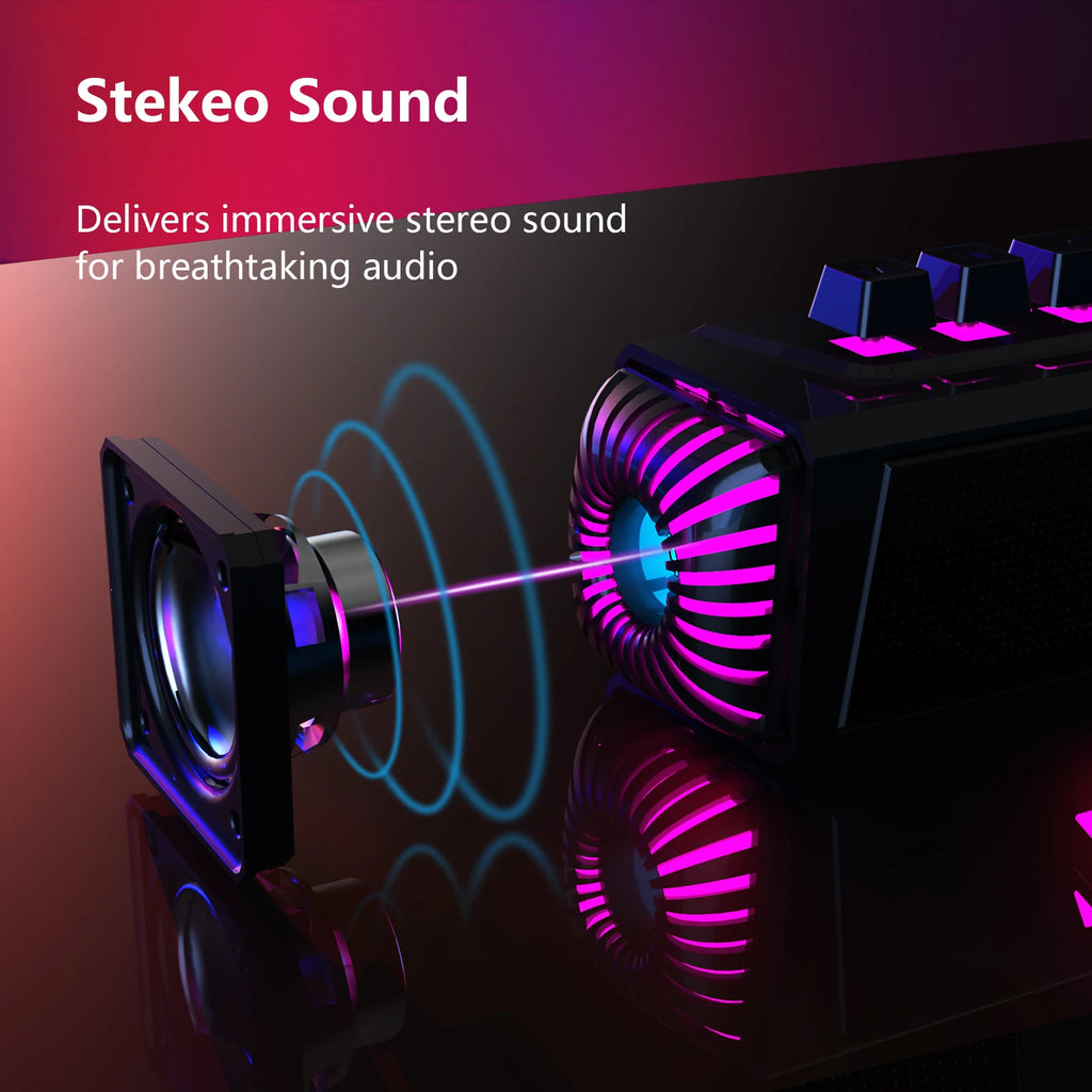 Dual-Mode Wired & Bluetooth Gaming Speakers with Mic - PlusGamer