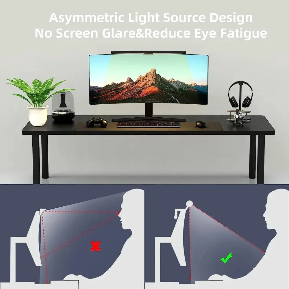Curved Monitor Light Bar with 3-Color Dimming - PlusGamer