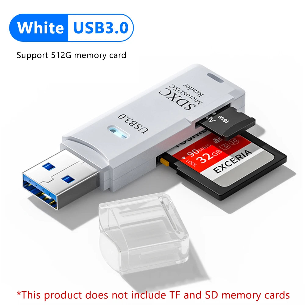 2-in-1 USB 3.0 Micro SD & TF Card Reader - PlusGamer