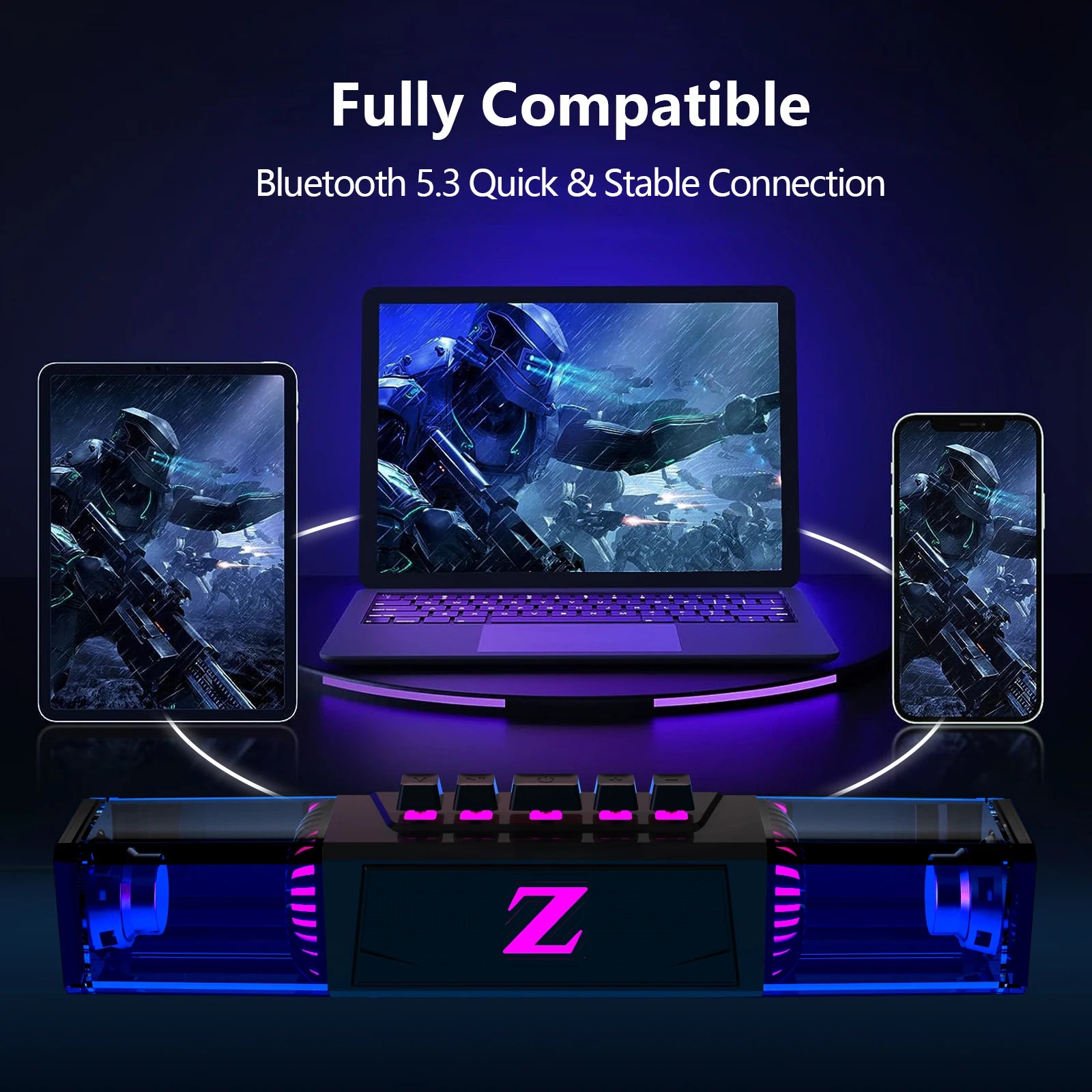 Dual-Mode Wired & Bluetooth Gaming Speakers with Mic - PlusGamer