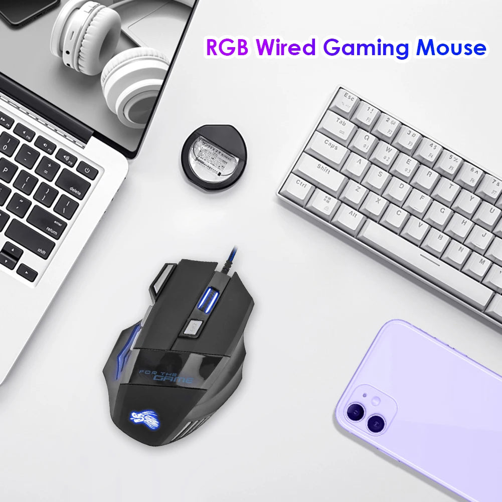 7-Button USB Wired 5500 DPI Gaming Mouse - PlusGamer