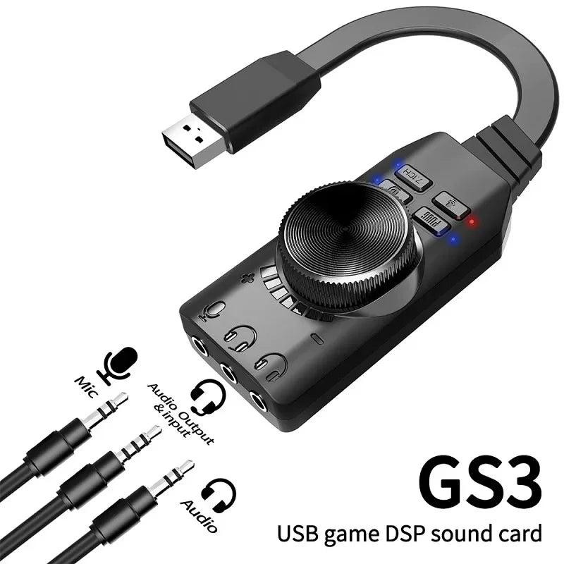 7.1 Channel USB Gaming Sound Card Audio Interface - PlusGamer
