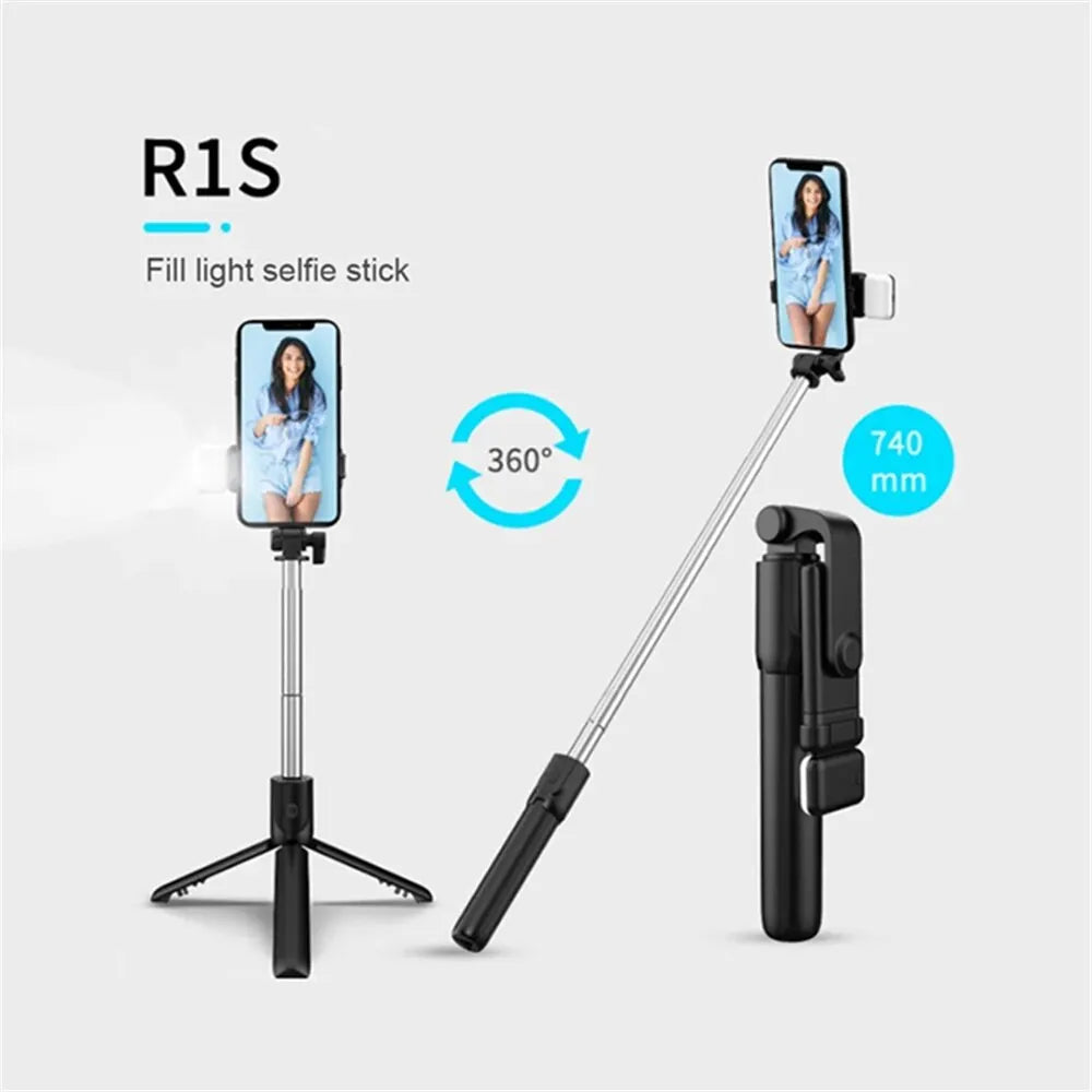 Portable Selfie Stick Tripod with Fill Light - PlusGamer
