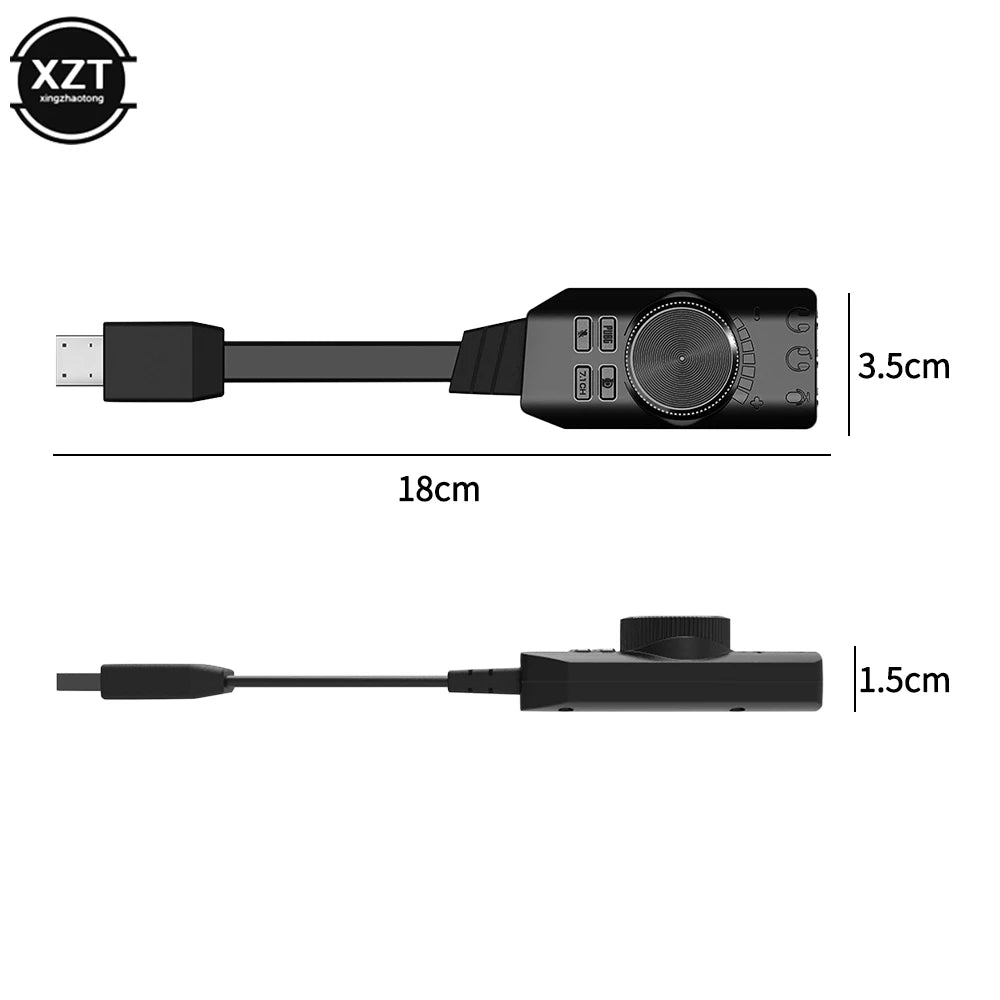 7.1 Channel External USB Gaming Sound Card - PlusGamer