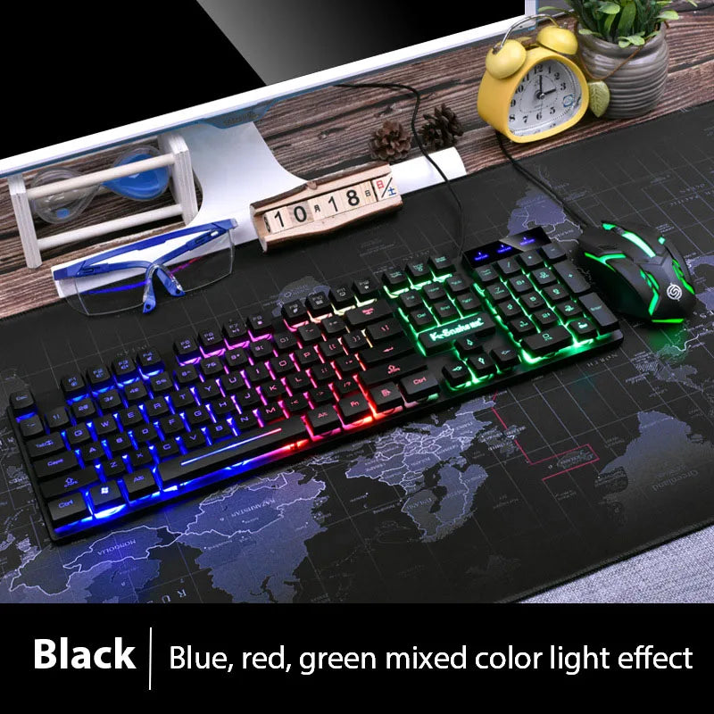 KM320 Waterproof Backlit Keyboard & Mouse Set - PlusGamer