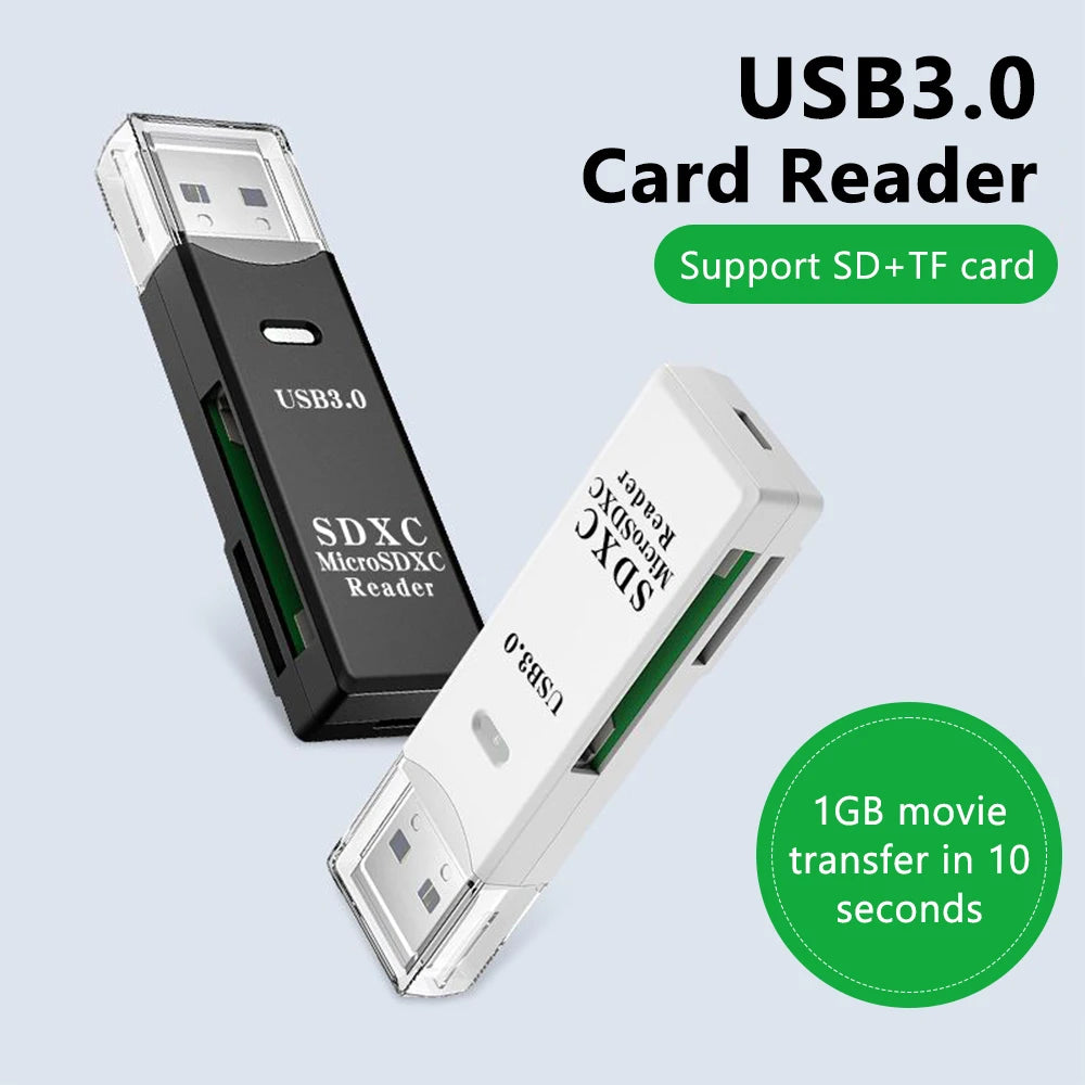 2-in-1 USB 3.0 Micro SD & TF Card Reader - PlusGamer