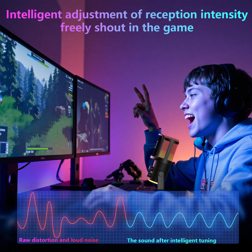 USB/XLR Dynamic Gaming Mic - PlusGamer