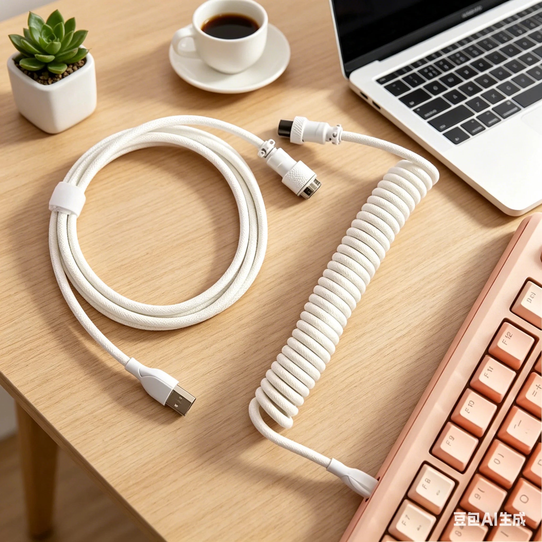 8K Magnetic Coiled Type-C Keyboard Cable - PlusGamer