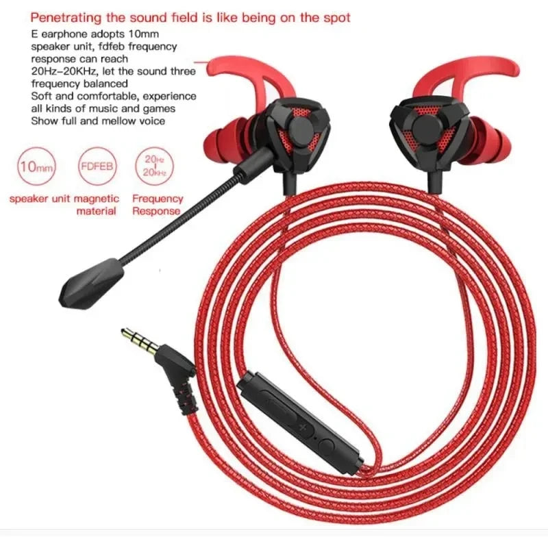 Universal Wired Gaming Earbuds with Mic - PlusGamer
