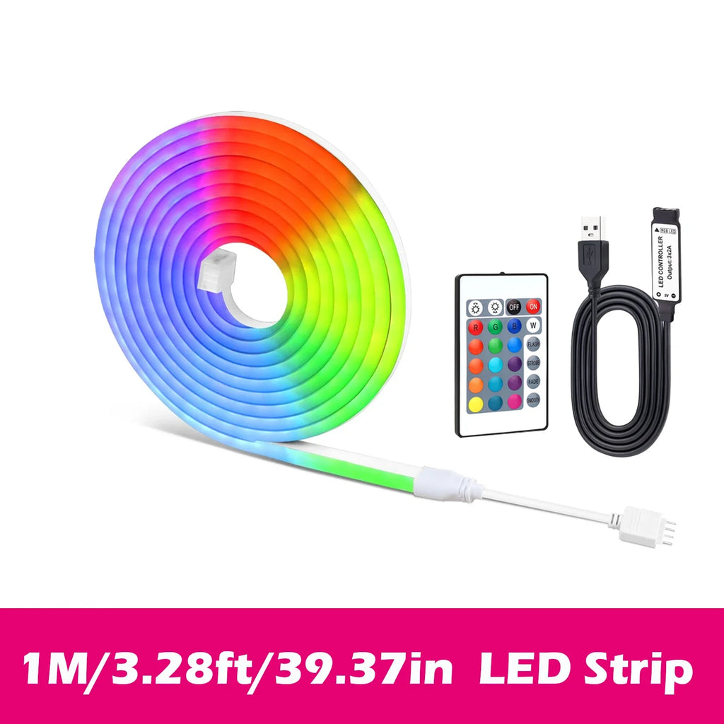 5V USB RGB Flexible Neon Rope Light - PlusGamer