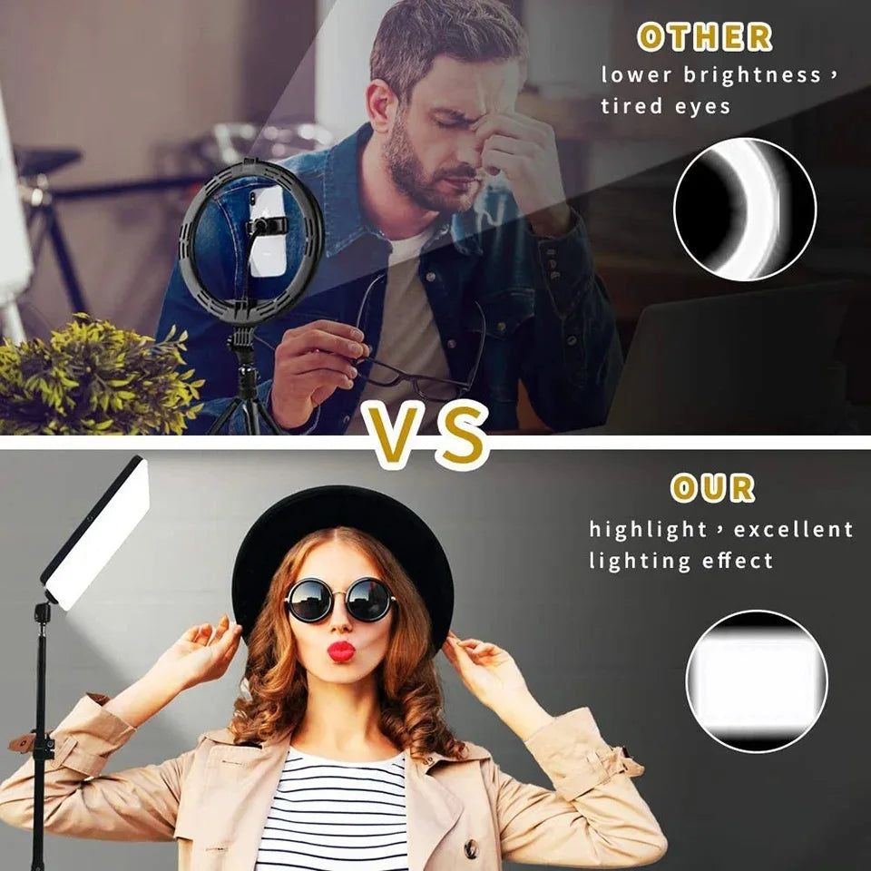 Professional LED Video Light Panel with Overhead Stand - PlusGamer
