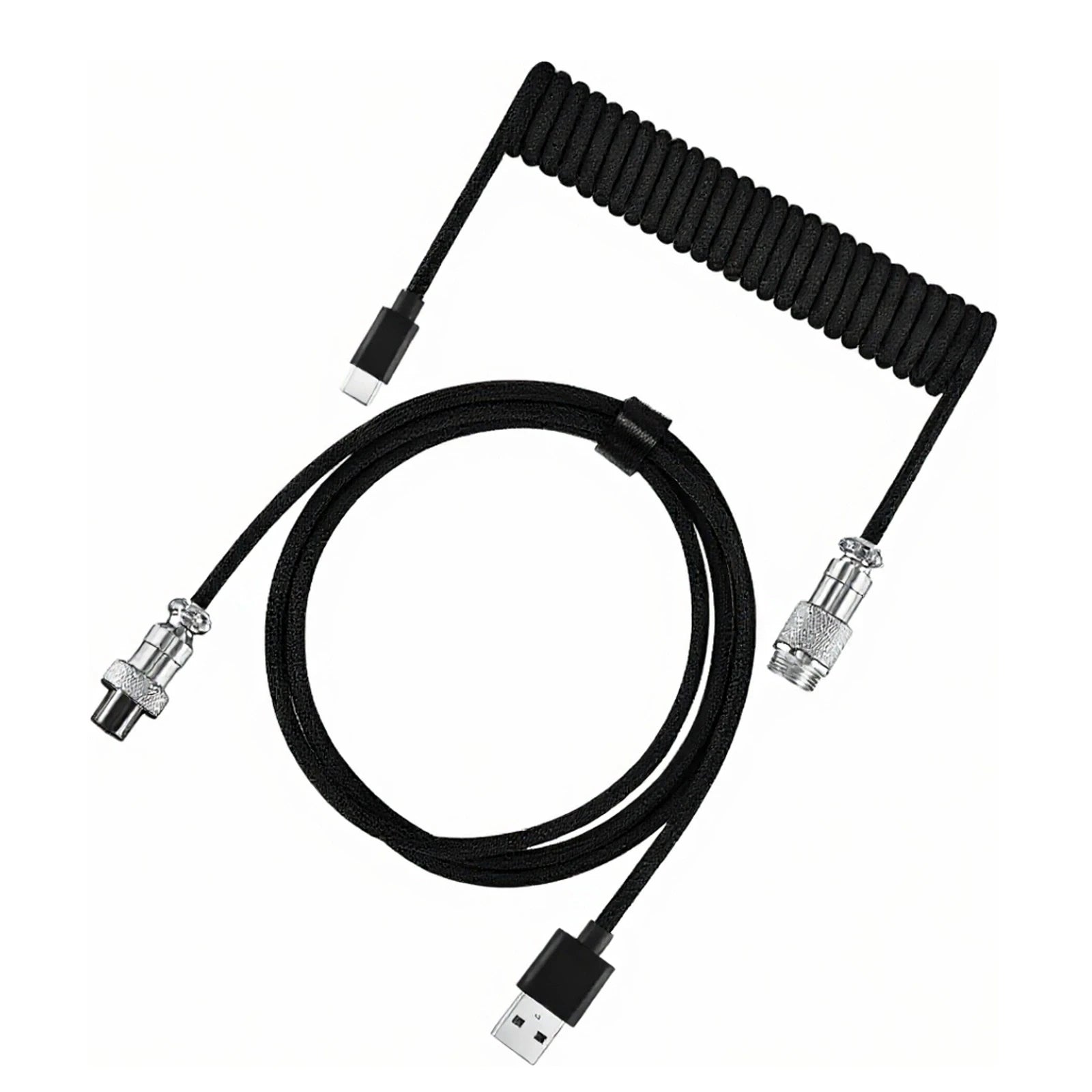 Coiled Type-C Aviator Mechanical Keyboard Cable - PlusGamer