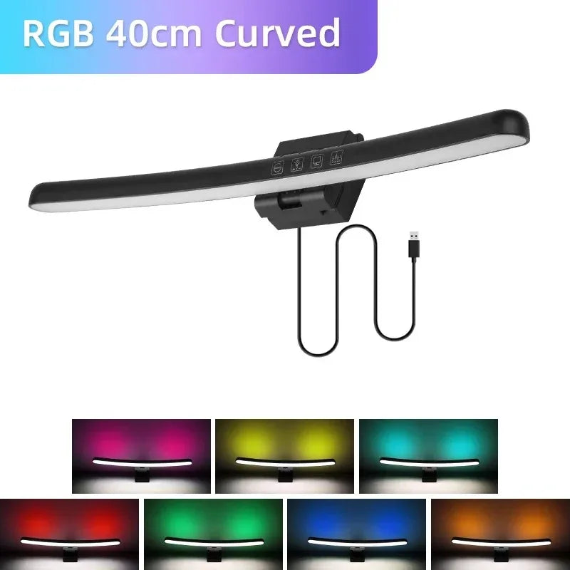 Curved RGB Monitor Light Bar with Stepless Dimming - PlusGamer