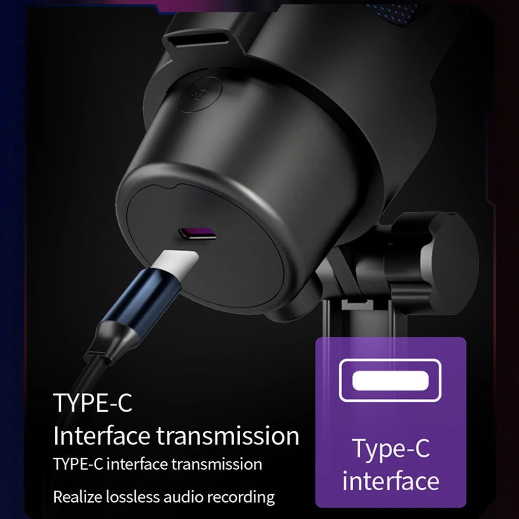 RGB Gaming Mic Kit with Tripod & Mute - PlusGamer