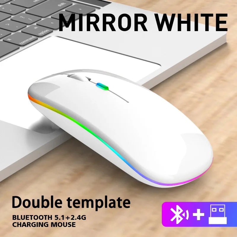 Dual-Mode Quiet Rechargeable Wireless Mouse - PlusGamer