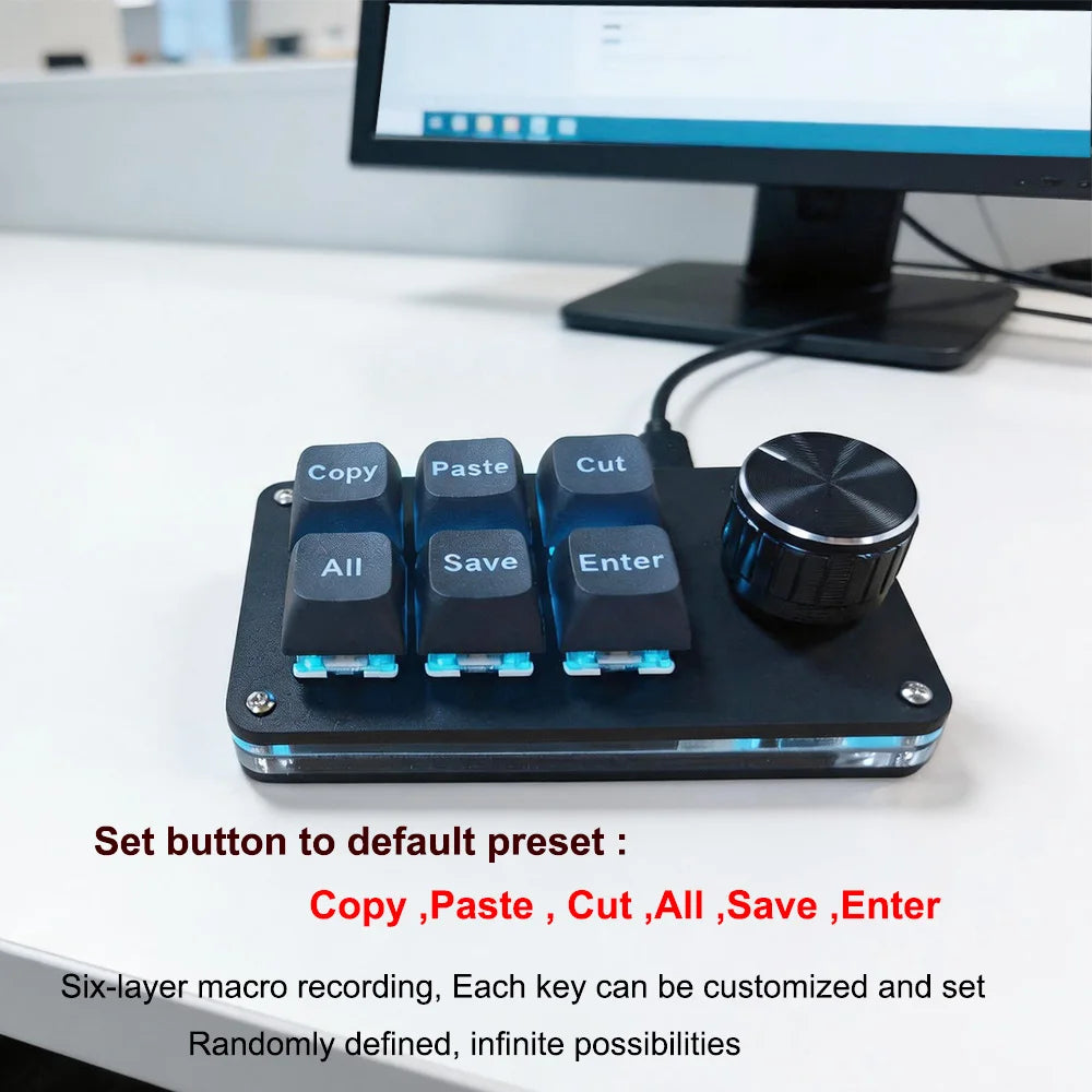6-Key Customizable Mechanical Macro Pad - PlusGamer
