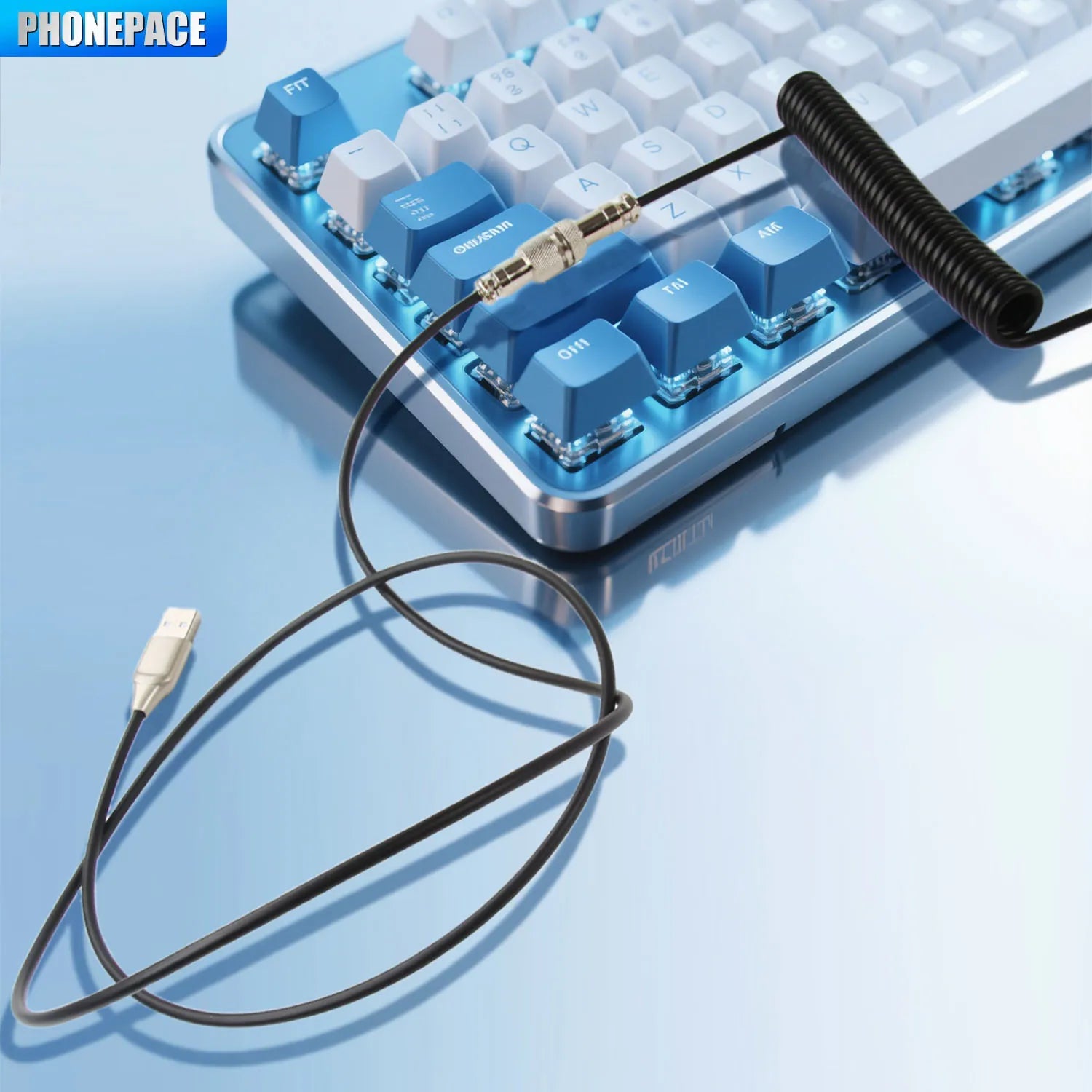 Coiled Type-C Aviator Mechanical Keyboard Cable - PlusGamer