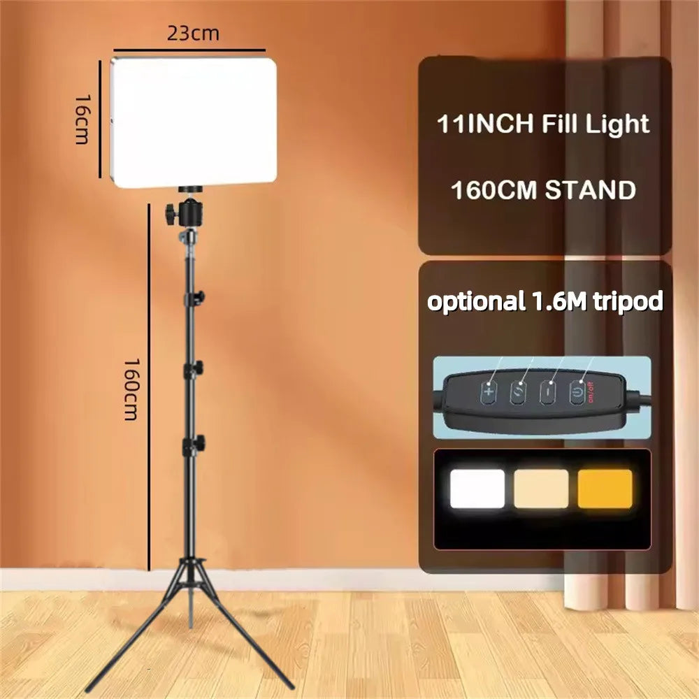 Professional LED Video Light Panel with Tripod and Remote - PlusGamer