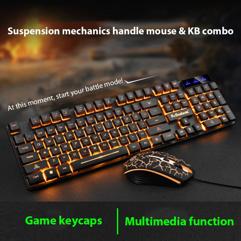 KM320 Waterproof Backlit Keyboard & Mouse Set - PlusGamer