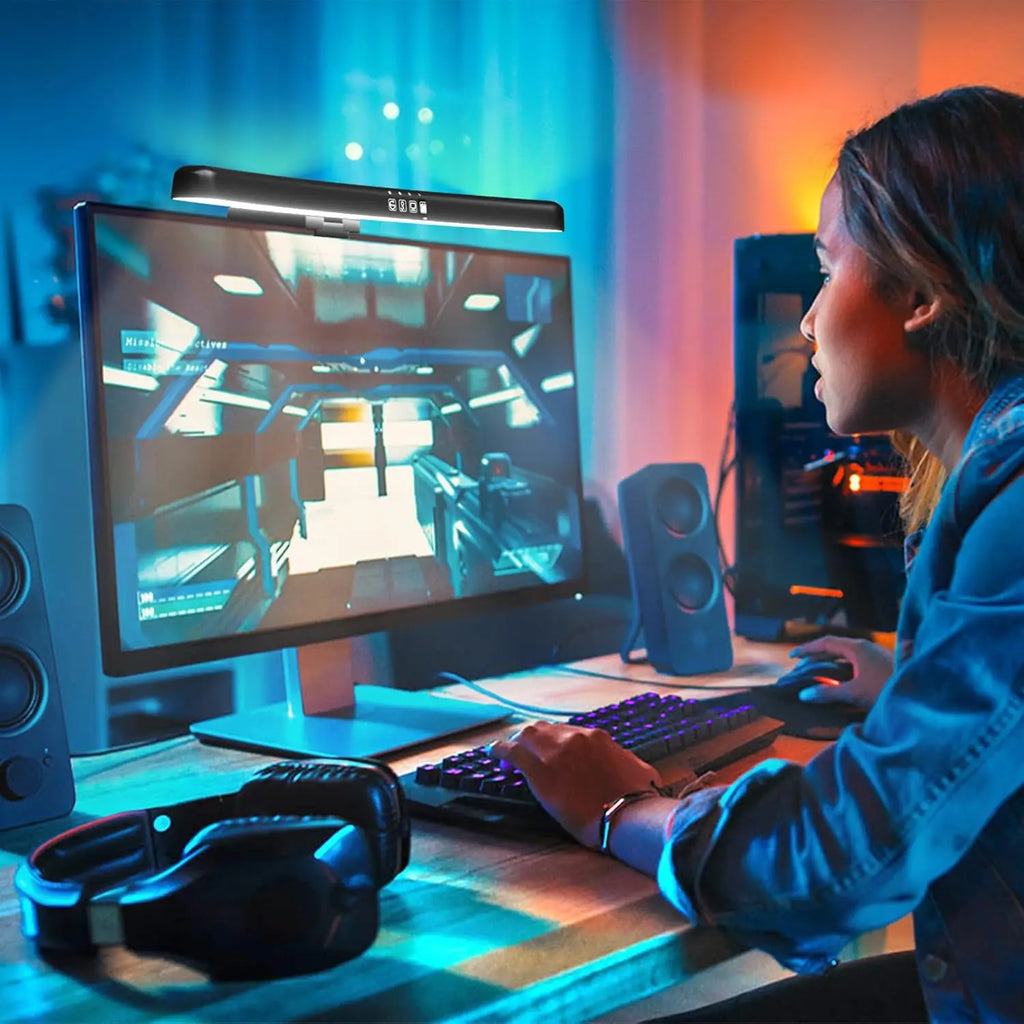 Curved RGB Monitor Light Bar with Stepless Dimming - PlusGamer