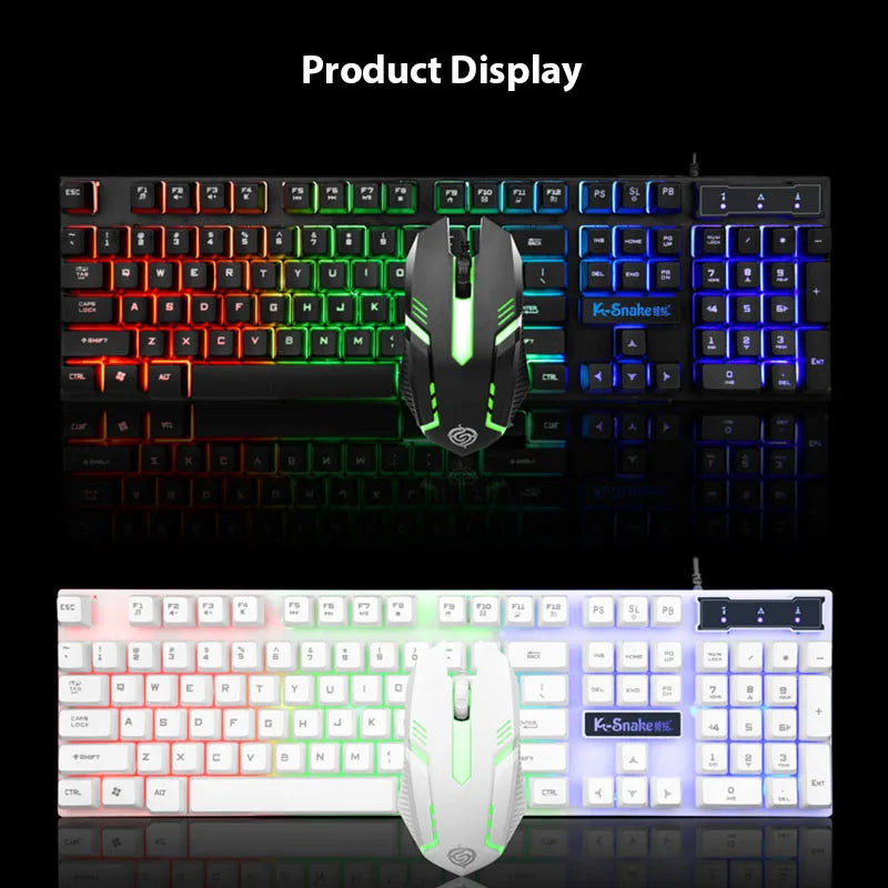 KM320 Waterproof Backlit Keyboard & Mouse Set - PlusGamer