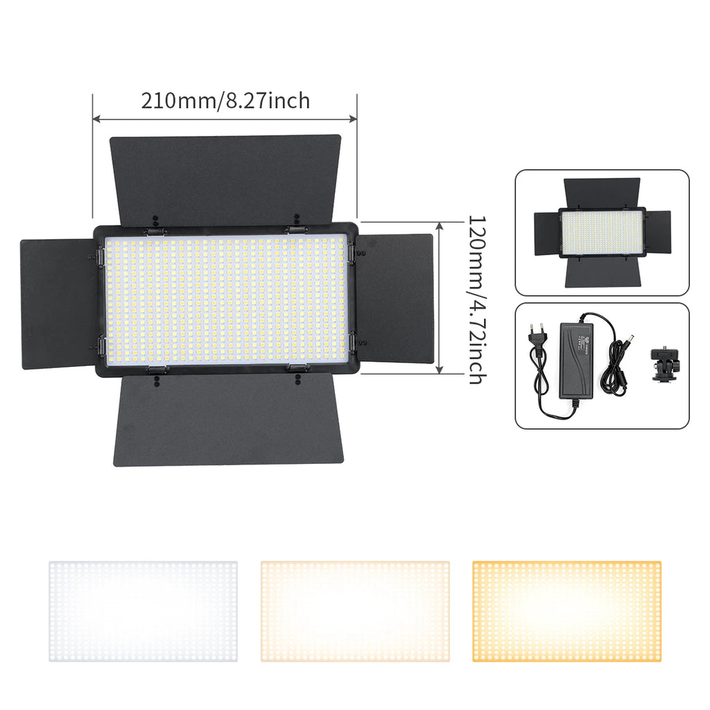 Led-600 Led Video Light Panel With Remote Control Bi-Color 3200-5600K Photography Lighting Panel Camera Photo Studio Fill Lamp