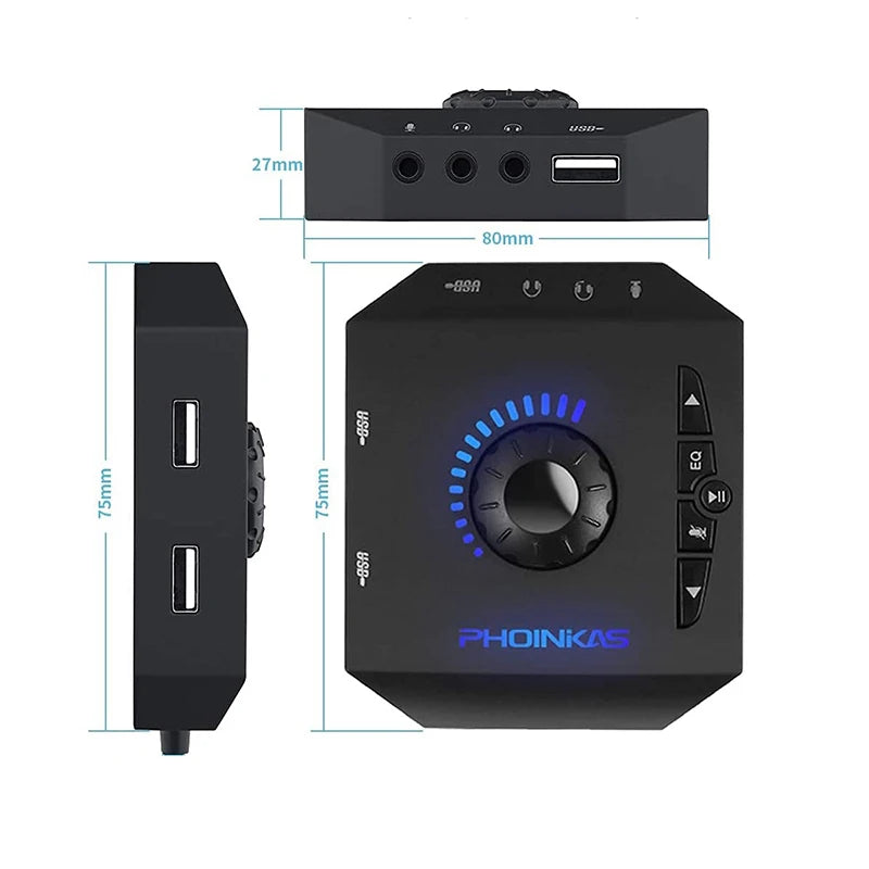 External USB Audio Adapter Sound Card with 3.5mm Interface - PlusGamer