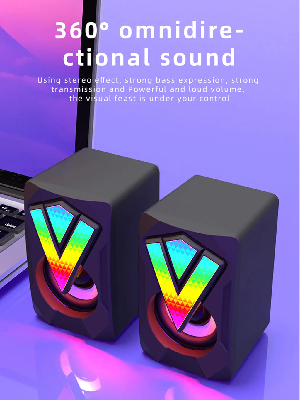 RGB Stereo Surround Gaming Soundbar - PlusGamer