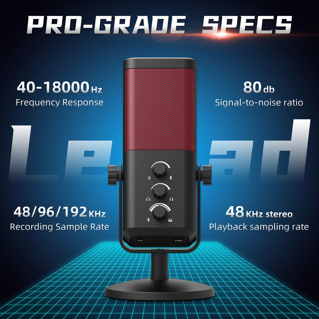 Professional RGB Dynamic Broadcast Mic - PlusGamer
