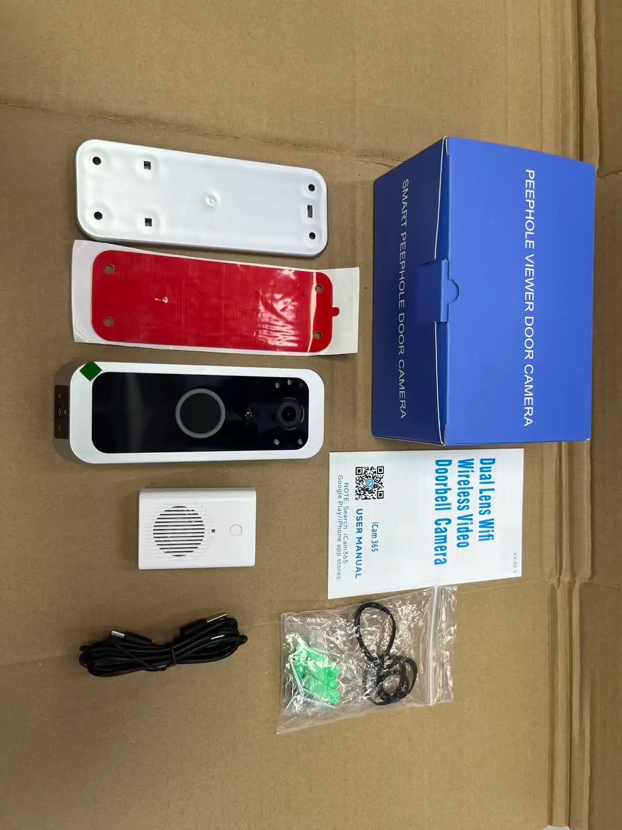 iCam365 2MP Dual Lens WiFi Peephole Doorbell - PlusGamer
