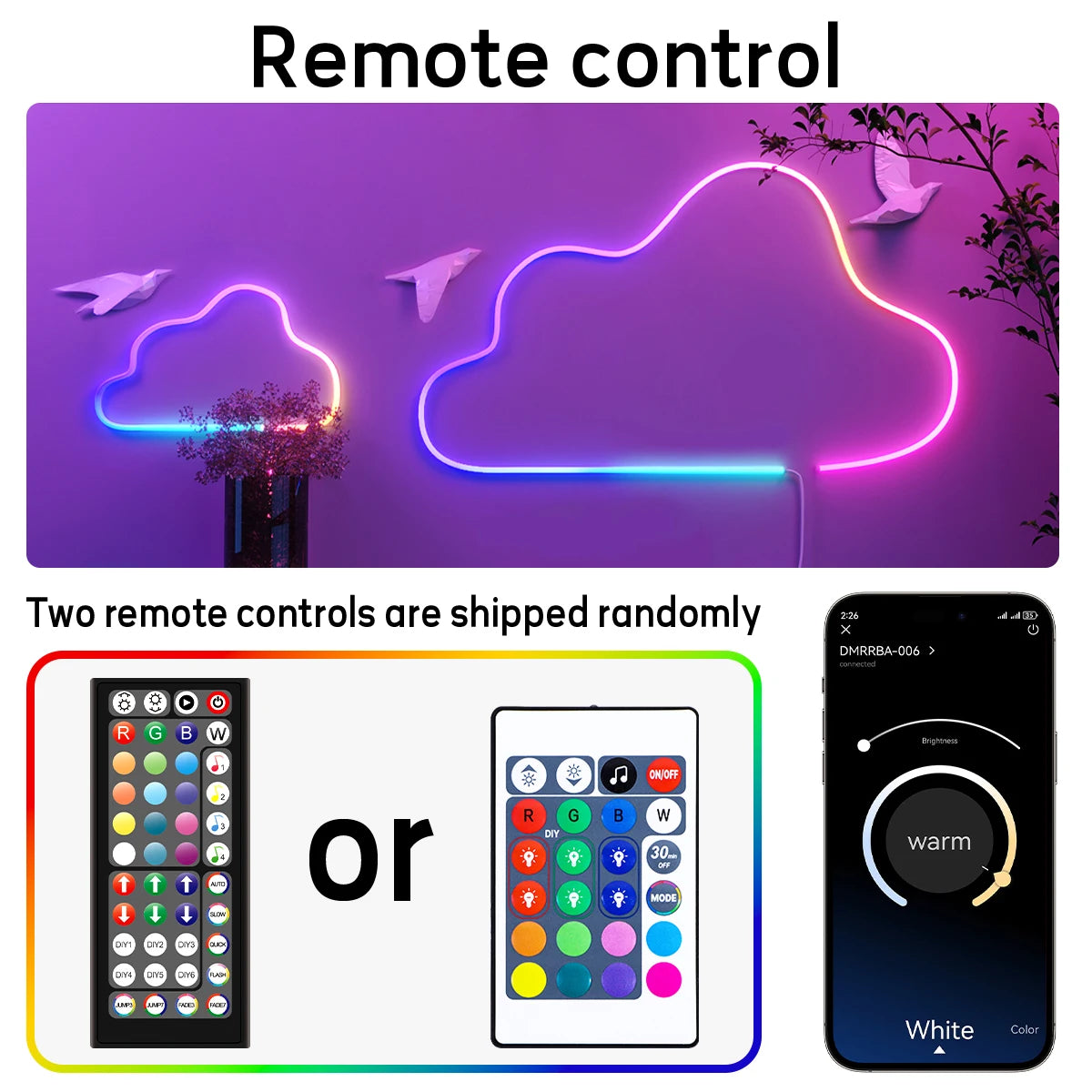 APP Control RGB Music Sync Waterproof Neon Rope Light - PlusGamer