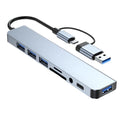 8-in-2 USB & Type-C Hub with Audio Jack - PlusGamer