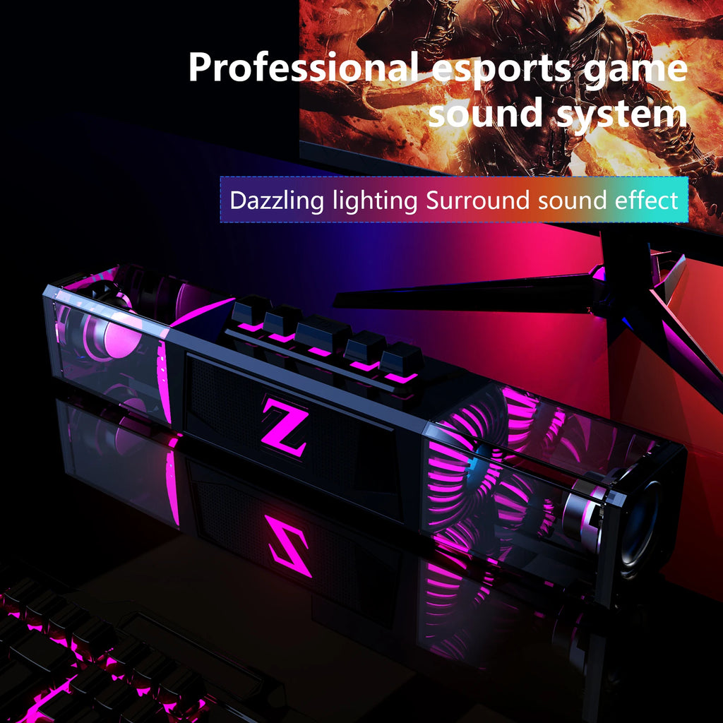Dual-Mode Wired & Bluetooth Gaming Speakers with Mic - PlusGamer