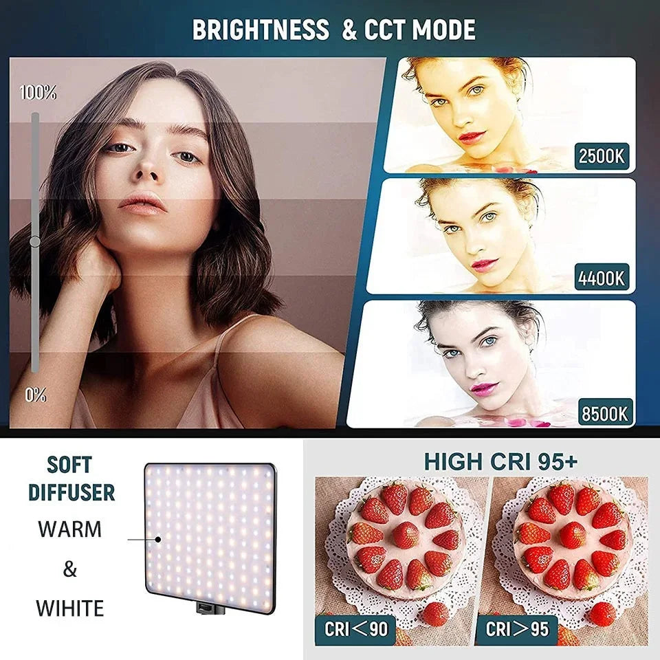 Professional LED Video Light Panel with Overhead Stand - PlusGamer