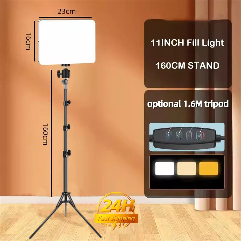 Professional LED Video Light Panel with Tripod and Remote - PlusGamer