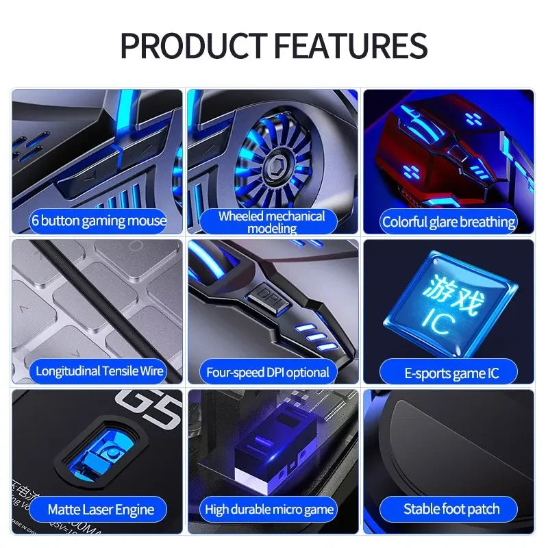 G5 Luminous Wired Gaming Mouse - PlusGamer