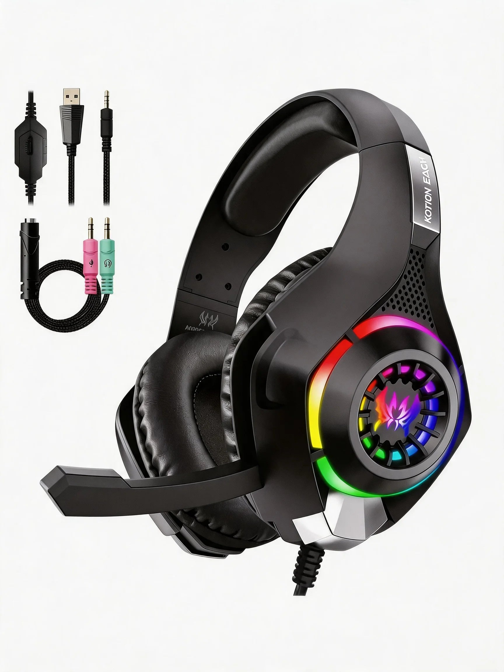 RGB Gaming Headset with Mic - PlusGamer