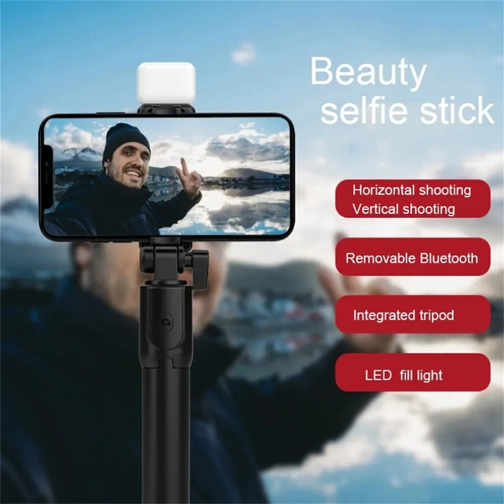 Portable Selfie Stick Tripod with Fill Light - PlusGamer