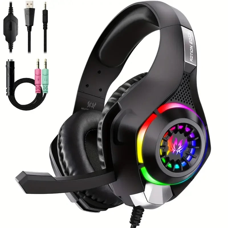 RGB Gaming Headset with Mic - PlusGamer