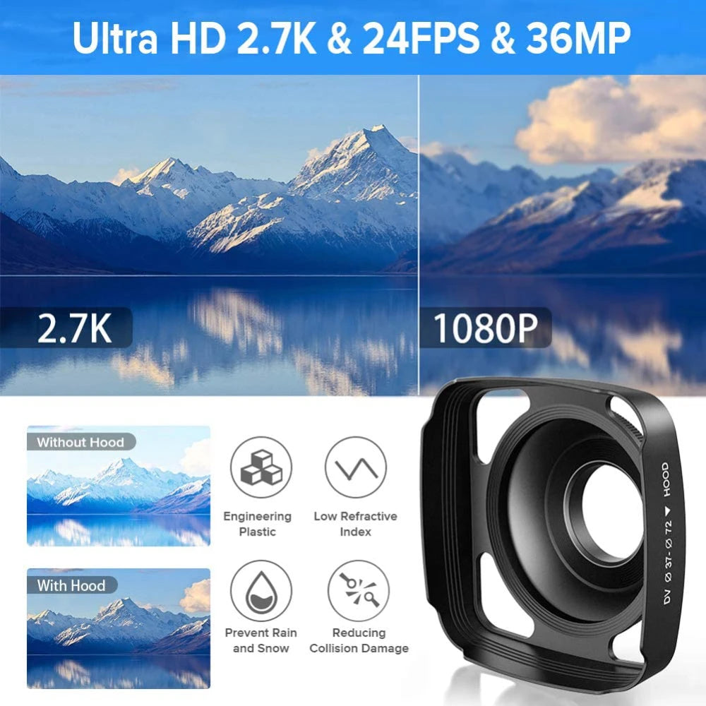 2.7K Vlogging Camcorder Kit (36MP) - PlusGamer